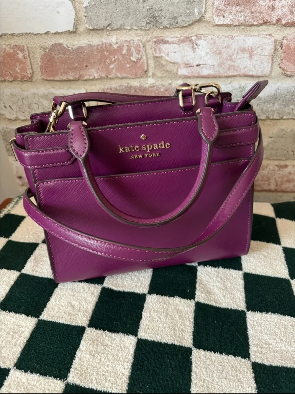 kate spade New York Plum Saffiano Leather Satchel
